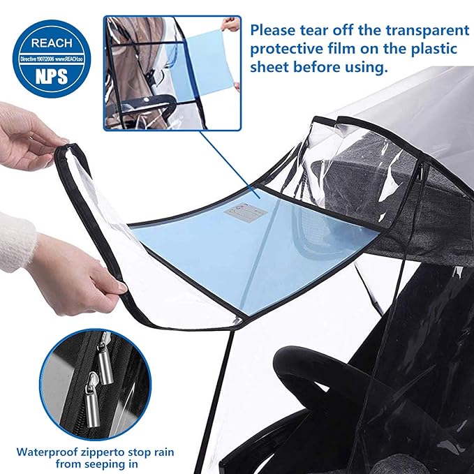 Stroller Rain Cover,Universal Stroller Accessory,Waterproof, Windproof Protection,Protect from Dust Snow,Baby Travel Weather Shield