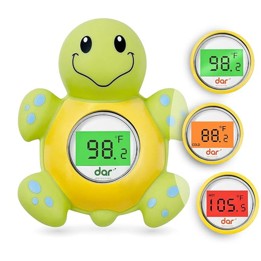 Baby Bath Thermometer, Digital Water Temperature Thermometers with 3 Color Backlit and Temperature Warning, Safety Bath Tube Thermometers Floating Toy for Infant, Toddler