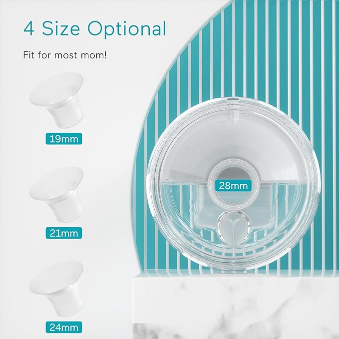 Paruu P10 Hands Free Breast Pump Wearable, 338mmHg Strong Suction, Low Noise, 4 Modes & 9 Levels, Electric Breast Pump Portable, Smart Display, 19/21/24/28mm Insert/Flange, 2 Pack (White)