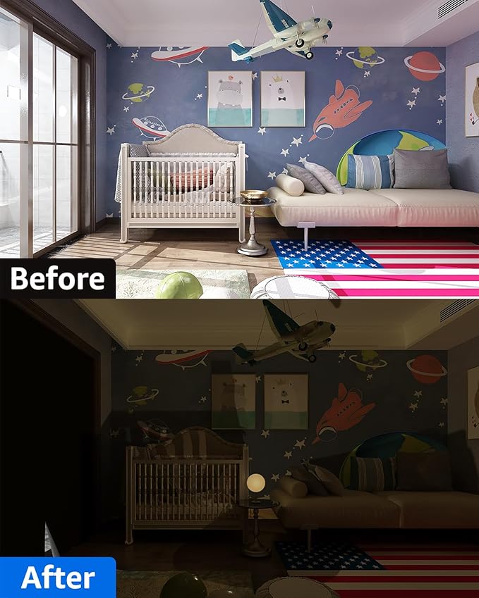 Sumobaby Blackout Curtains Portable 20"x72",No Drill Door Curtains for Door window with Upgraded Hook&Loop Tapes,Thermal Insulated Privacy 100% Blackout Window Cover for Various Scenes (1 Panel,Black)