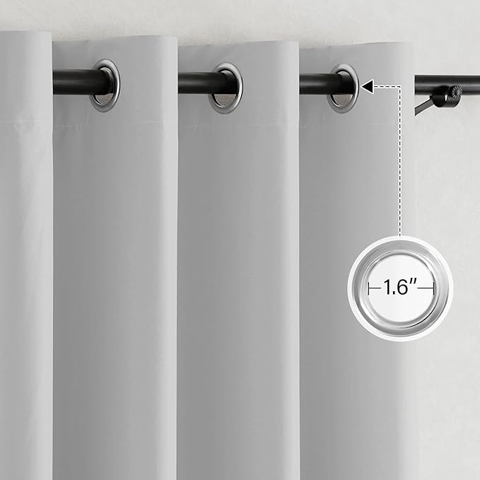 NICETOWN 100% Travel Blackout Curtains for Baby, Grommet Thermal Insulated Energy Saving Window Treatments Lightweight & Easy to Install for Bedroom, W52 x L84, Off White, 2 Panels