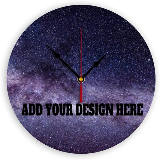 Generic Custom Wall Clock Personalized Clocks with Photo Text Logo Customized Round Clock for Birthday Wedding Present Wedding Friend Family Lover, 12inch-30cm