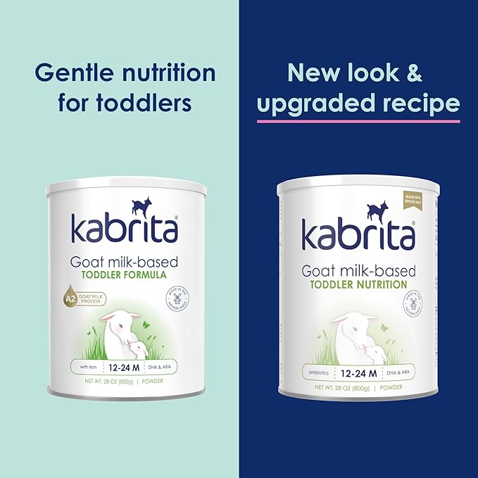 Kabrita Goat Milk Toddler Nutrition, 12-24 Months - Easy to Digest, Contains Vitamin D, Calcium, Iron, DHA, Non-GMO - Gentle on Sensitive Tummies - Supports Gut Health & Sleep - 28oz (Pack of 6)
