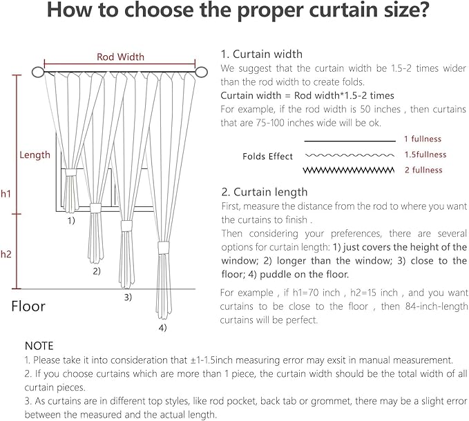 Joydeco Custom Blackout Curtains for Bedroom, 1 Panel Room Darkening Curtains & Drapes for Living Room Window Rod Pocket Back Tab (Custom Size,Royal Blue)