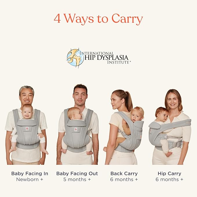 Ergobaby Omni Deluxe Baby Carrier Newborn to Toddler - Breathable Baby Carriers for Summer - All-Position Carrier with Enhanced Lumbar Support & Airflow (7-45 Pounds), Mesh, Serene Blue