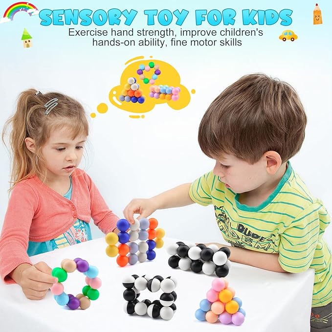 2PCS Sensory Fidget Toys for Kids Toddler Adults, Autism Sensory Toys for Autistic Children, ADHD Tools ,Calm Down Desk Toys ,Stocking Stuffers Present for Girls Boys 3-12 Year Old Age(B)