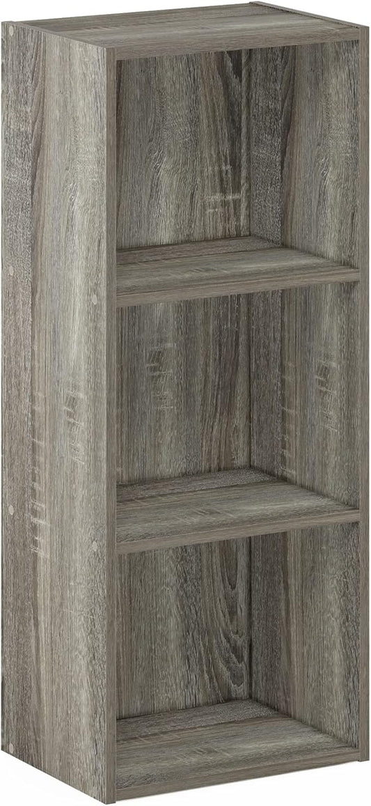 Furinno Luder Bookcase / Book / Storage , 3-Tier, Frenck Oak