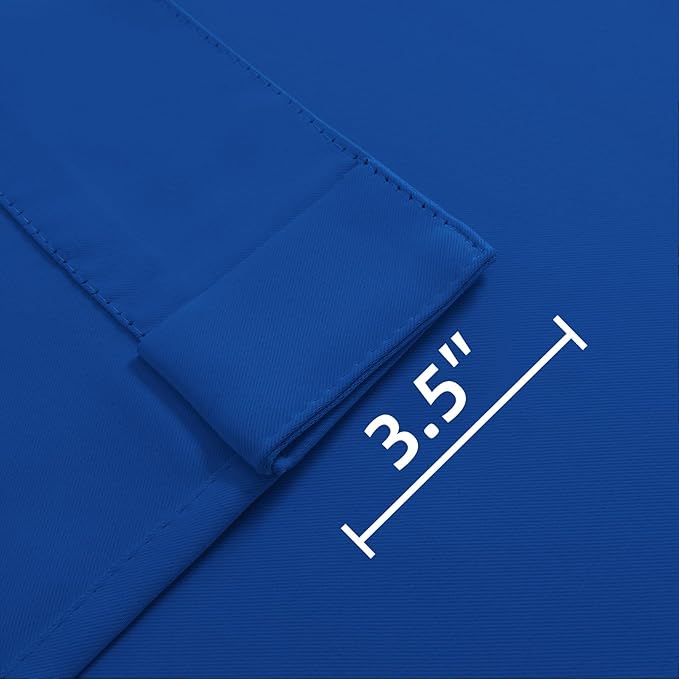 Joydeco 72 Inch Blackout Curtains for Bedroom, Thermal Insulated Black Out Curtains 2 Panels Set, Room Darkening Drapes for Living Room Window Rod Pocket Back Tab (W52 x L72 Inch, Royal Blue)