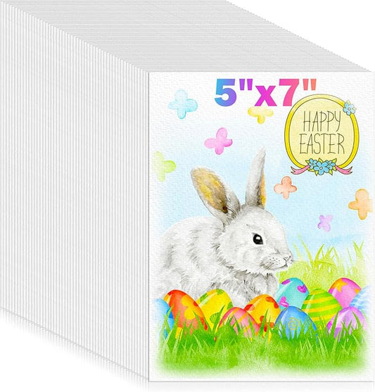 128 Sheets Watercolor Paper Bulk, Easter Basket Stuffers, 5"x7" 140lb/300gsm Cold Press White Water Color Paper for Teacher Students, Classroom Must Have, Study Essentials, College School Supplies