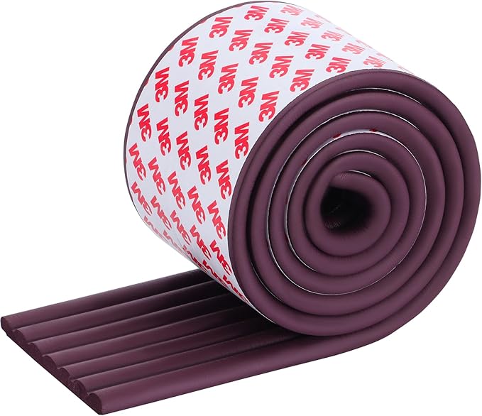 Corner Protector for Baby, Widen Edge Protector with Adhesive Backing, Baby Proofing Edge Corner Protect Self Adhesive Furniture Guard Bumper for Table, Desk, Fireplace (Dark Brown, 6.6ft)
