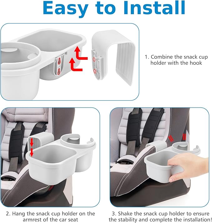 Accmor Child Cup Holder Snack Tray for Convertible Car Seats, Universal Child Cup Holder Compatible with Most Baby Car Seat Models