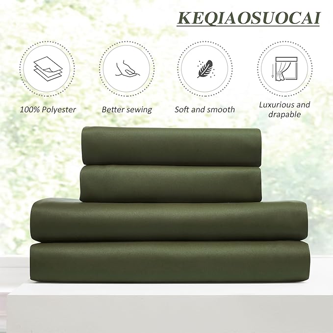 KEQIAOSUOCAI Olive Pinch Pleated Curtains 108 Inches Long, Blackout Energy Saving Curtain for Living Dining Room Light Blocking Window Draperies(Dark Olive,40x108,2 Panels)