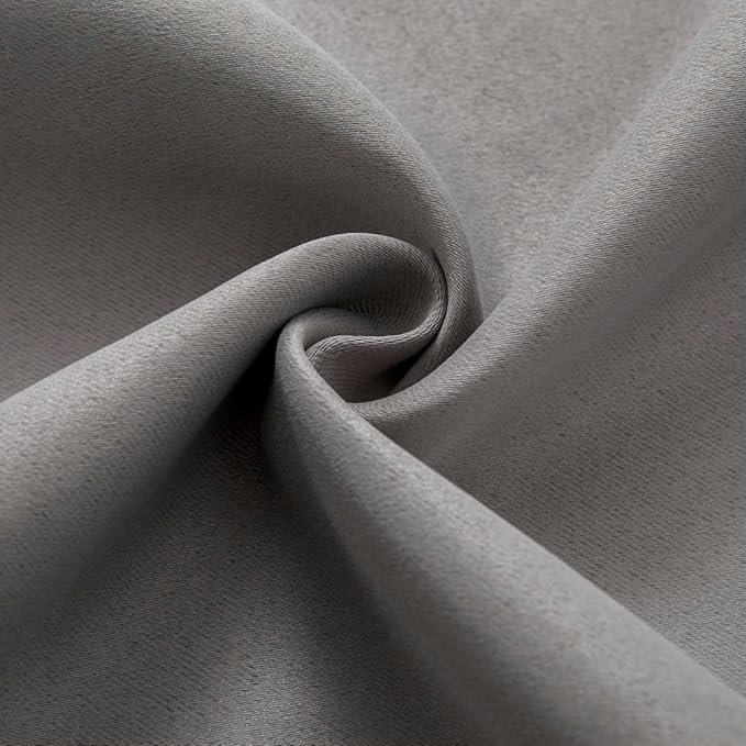 Joydeco 90 Inch Blackout Curtains for Bedroom, Thermal Insulated Black Out Curtains, Room Darkening Drapes for Living Room Window Rod Pocket Back Tab (W37 x L90 Inch, Light Grey)