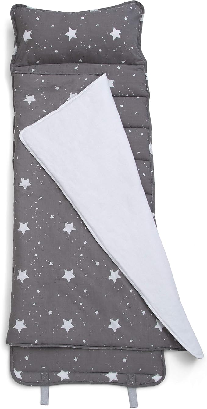 Delta Children Nap Mat - Includes Pillow & Blanket for Toddlers and Kids; Features Carry Handle w/Strap Closure and Name Tag; Rollup Design is Ideal for Preschool and Daycare; Personalization Optional