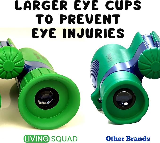 Kids Binoculars 8x21- Kids Gift Aged 3-12, Shock Proof Compact Binoculars for Child Set- Neck Strap, Compass, Carabiner, Case- High-Resolution Optics Boy & Girl Gift Toy for Bird Watching, Camping