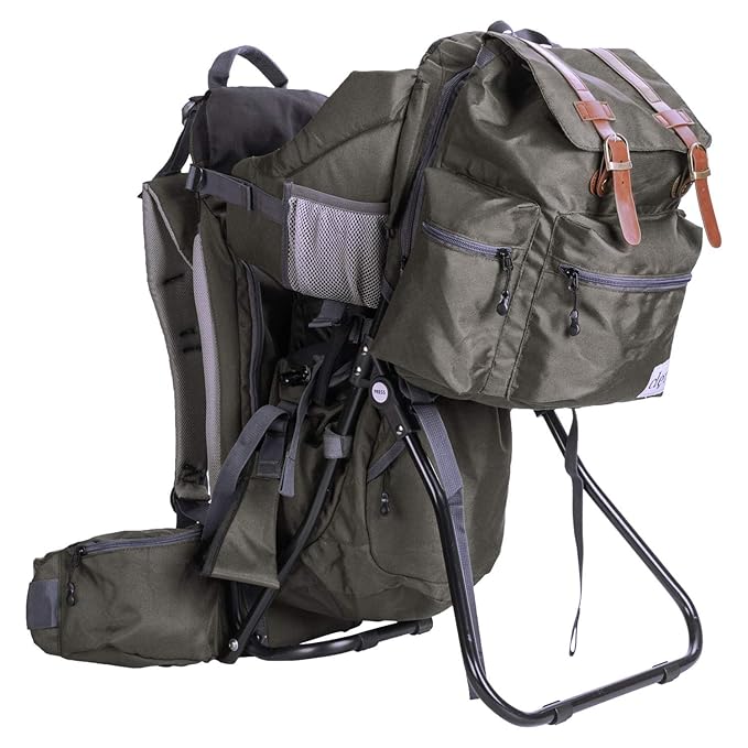 ClevrPlus Urban Explorer Child Carrier Hiking Baby Backpack, Olive Green