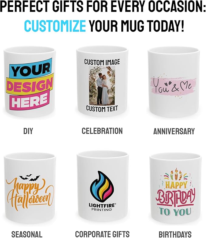 Personalized Coffee Mug – Custom Photo, Text, or Logo Ceramic Mug Tea Cup | Taza Personalizada with Picture or Message | Customized Gift Idea for Men & Women, Mom, Dad, Friends - White/Green | 15oz