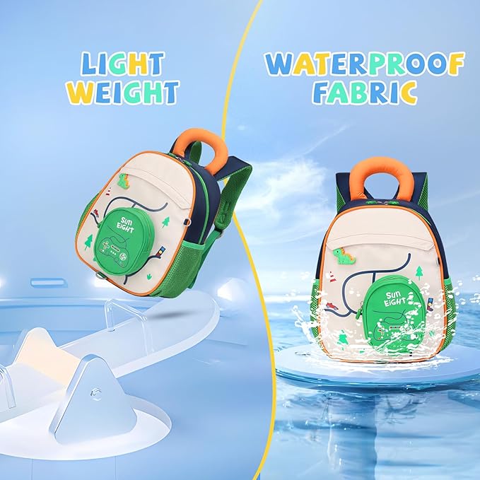 SUN EIGHT Kids Backpack with Plush Toy – Cute & Durable School Bag for Toddlers and Kindergarten