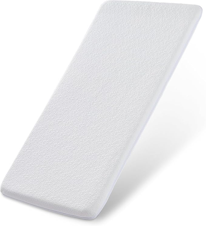 ANGELBLISS Bassinet Mattress Topper, Gel Memory Foam Mattress with Removable Cover Fit for AMKE Bassinet (35" x 20"), Bellababy, Evolur Stellar and Yamesmile Bassinets, Waterproof Soft Mattress