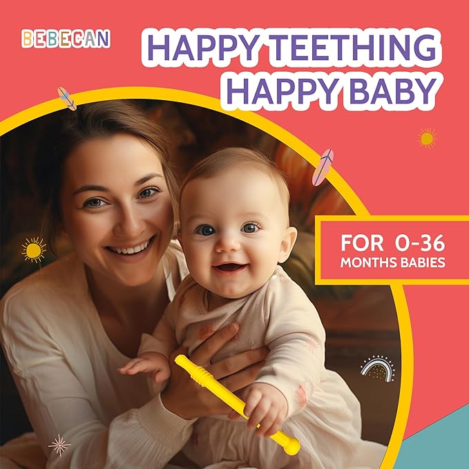 Teething Sticks for Babies 0-36 Months - Super Soft Silicone Teethers in 6 Vibrant Colors, Infant Teething Relief, Multicolored Teething Toys