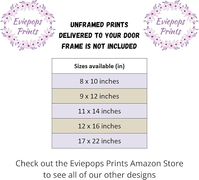 Safari Animals Girls Nursery Bedroom Unframed Set of 3 Poster Prints, Personalized Name Pink or Purple Flowers Wall Art Decor New Baby Gift Present, Elephant Giraffe Panda Zebra Lion (12x16)