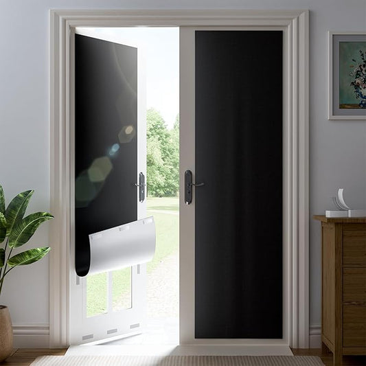 21" W x 84" L 100% Portable Blackout Curtains, Total Darkness No-Drill Black Out Window Cover,Temporary Blackout Shades with Hook & Loop Tape, for Bedroom, Nursery, Dorm, Travel (Black)