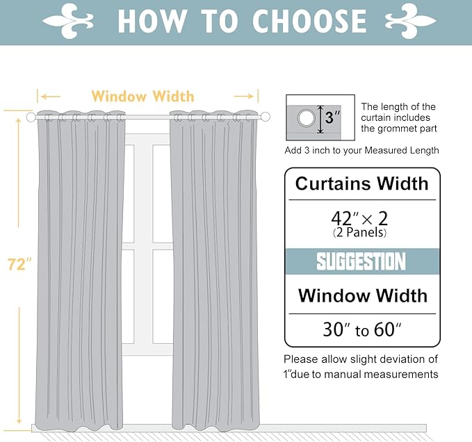 ChrisDowa 100% Blackout Curtains 72 inch Long for Bedroom with Black Liner, 2 Thick Layers Total Blackout Thermal Insulated Grommet Window Curtains 2 Panels Set (Beige, 42 x 72 Inch)