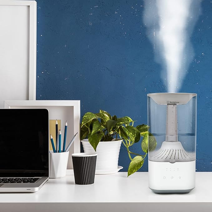 Westinghouse Ultrasonic Cool Mist Adjustable Humidifier, 4.5L Top Fill with LED Night Light and Touch Button Control