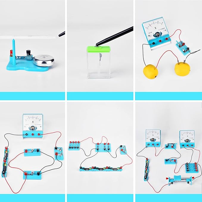 Mysterystone Science Experiment for Kids Electricity and Magnetism Kit for Students Stem Kit Physics Lab Basic Circuit Board Kit for Learning Starter
