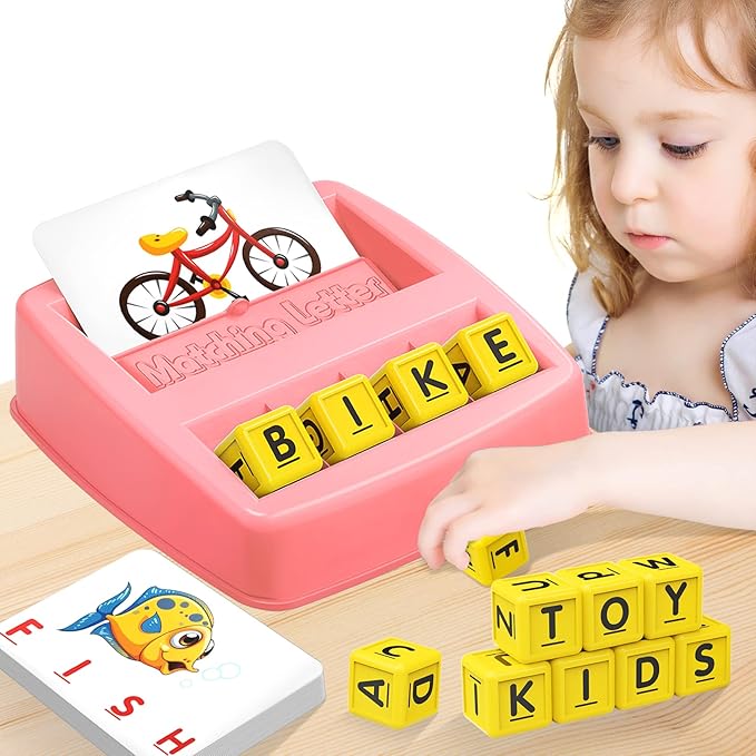 Educational Toys for 3-5 Year Old Girls Gifts, Matching Letter Game Preschool ABC Learning Toys for Kids Ages 4-8 Years, Christmas Birthday Gifts for Toddler Toys Age 2-4