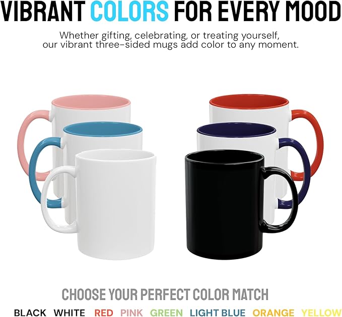 Personalized Coffee Mug – Custom Photo, Text, or Logo Ceramic Mug Tea Cup | Taza Personalizada with Picture or Message | Customized Gift Idea for Men & Women, Mom, Dad, Friends - White/Blue | 11oz