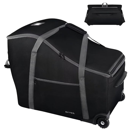 Infant Car Seat Travel Bag Fit Doona Car Seat Stroller and Base, Chicco Keyfit 35 and Base, Doona Travel Bag with Wheels, Padded Car Seat Bags for Air Travel, Nuna Travel Bag with Zipper Pocket