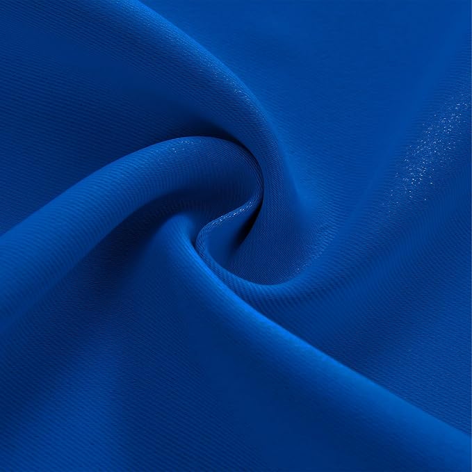Joydeco 90 Inch Blackout Curtains for Bedroom, Thermal Insulated Black Out Curtains, Room Darkening Drapes for Living Room Window Rod Pocket Back Tab (W52 x L90 Inch, Royal Blue)