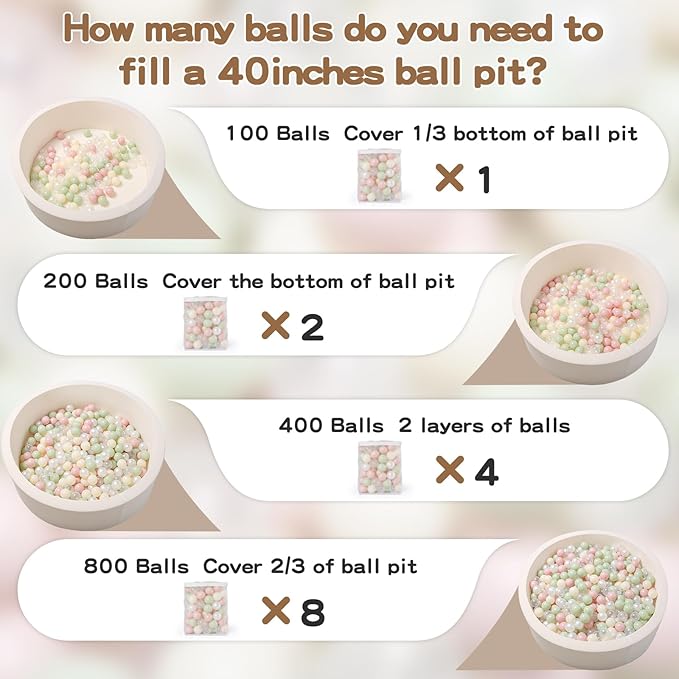 GOGOSO 100 Pieces Ball Pits Balls - 2.2 inch Pearl Pink Plasticballs for Children Toddlers Plastic Oceanball Swim Toys Bals for Kids Playhouse Pool