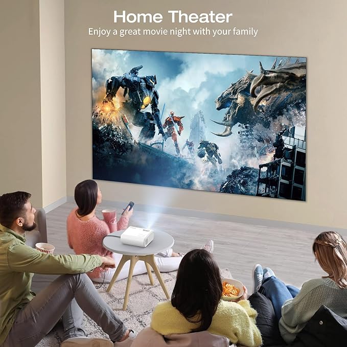 Mini Projector, CLOKOWE 2024 Upgraded Portable Projector with 9000 Lux and Full HD 1080P, Movie Projector Compatible with iOS/Android Phone/Tablet/Laptop/PC/TV Stick/Box/USB Drive/Game Console