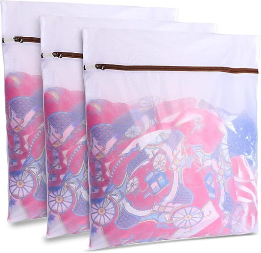 GOGOODA 3 PCS Extra Large Delicates Bag for Washing Mesh Wash Bags for Travel, Laundry, Hosiery, Blouse, Blanket 24×24inch