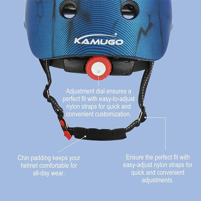 KAMUGO Kids Bike Helmet Set, Toddler Helmet for Ages 2-8 Boys Girls with Sports Protective Gear Set Knee Elbow Wrist Pads for Skateboard Cycling Scooter Rollerblading