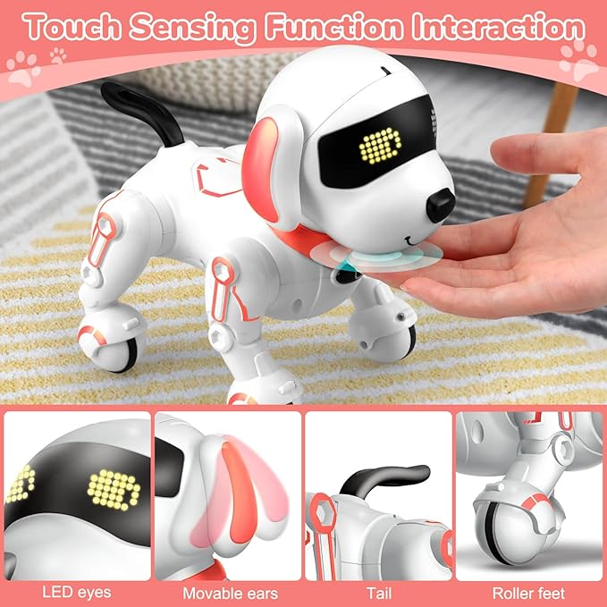 Robot Dog Toys for Kids 8 9 10 11 12, Remote Control Dogs, Robot Dog for Kids 8-12, Pet Robotic, Electric Toy, Robotic Dogs, Toys for 5 6 7 8 9 10 11 12 Years Old Boys Girls, Pink