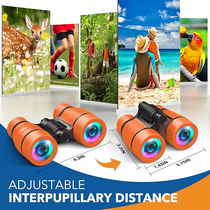 3-8 Year Old Boy Girl Toys: LET'S GO! Shockproof Binoculars for Kids Bird Watching 3 4 5 6 7 Year Old Boys Girls Outdoor Travel Toy for Kid Ages 4-7 Toddler Toy Binoculars