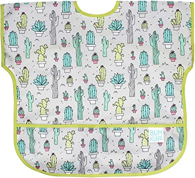Bumkins Bibs - Toddler Bibs, Waterproof, Large for 1-3 Years, Short Sleeve