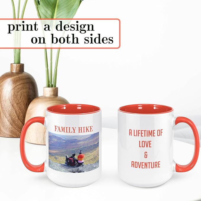 Personalized Coffee Mug, Custom Photo Text 15 Oz Ceramic Mug, Customized Picture Name Tea Cup, Unique Gift Idea, Taza Cafe Personalizadas Fotos, Cute Custom Gifts Mom Women Men, Mother's Day, Orange
