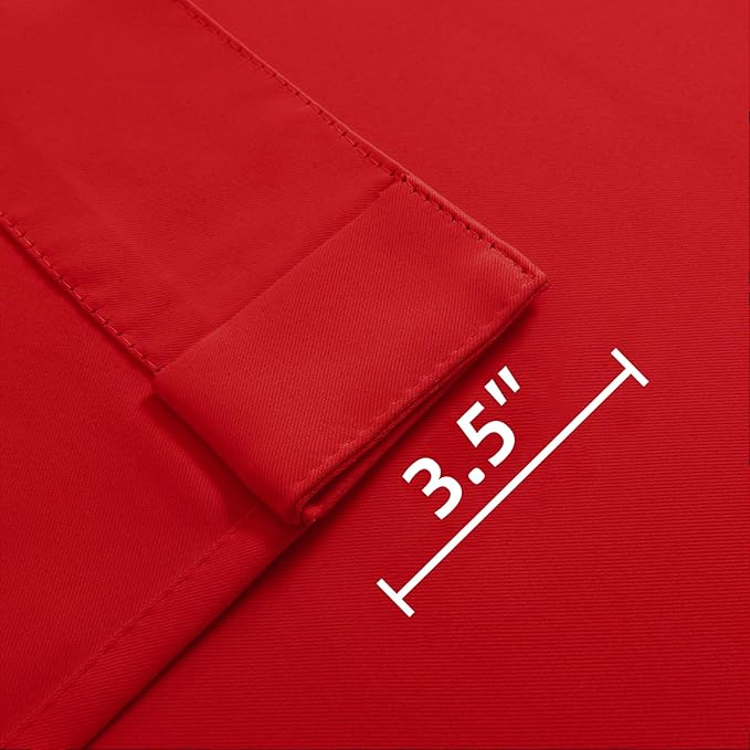 Joydeco 72 Inch Blackout Curtains for Bedroom, Thermal Insulated Black Out Curtains, Room Darkening Drapes for Living Room Window Rod Pocket Back Tab (W52 x L72 Inch, Red)