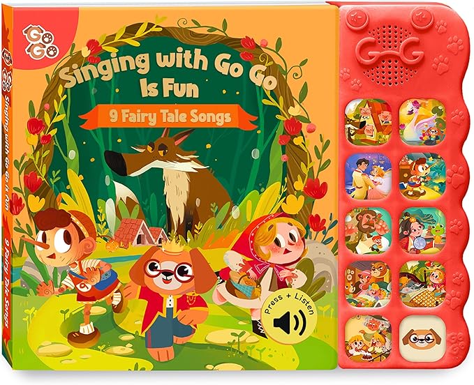 GO GO 9 Fairy Tale Songs: Interactive Sound Book, Musical Books for Toddlers 1-3, Talking Books for Toddlers 1-3, Music Books for Toddlers 1-3, Baby Music Book, Sing Along Books, Baby Book with Sounds