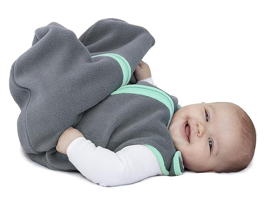 Sleep nest Fleece Baby Sleeping Bag, Lake Green, Small (0-6 Months)