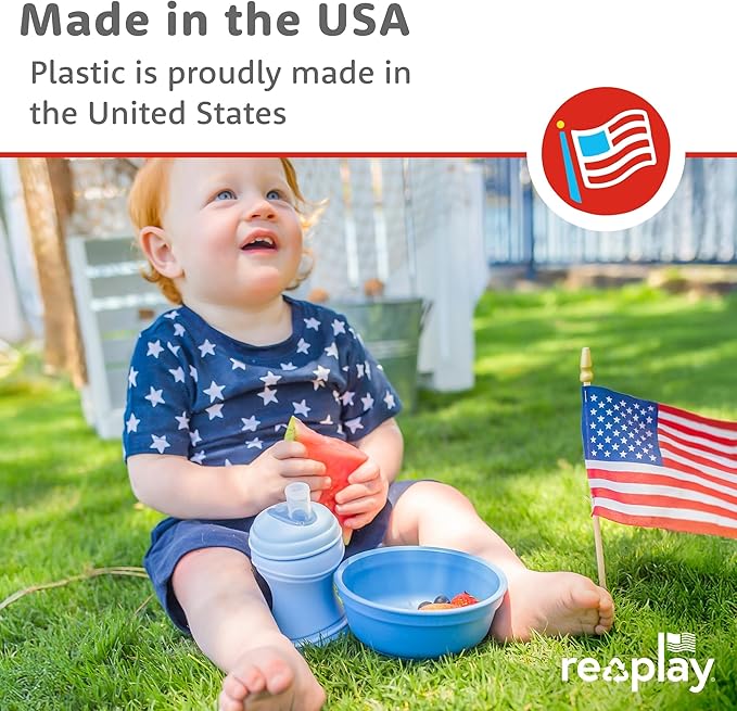 Re-Play 12 Oz. Toddler Bowls for Snack and Everyday Dining - Dishwasher and Microwave Safe - Made in USA - Set of 3-5.75" x 5.75" x 2" - Berry