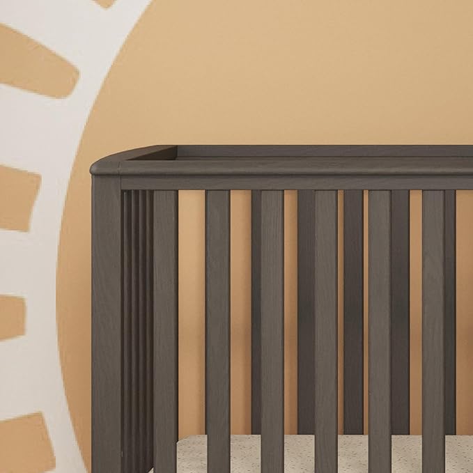 Child Craft London 4-in-1 Convertible Crib, Baby Crib Converts to Day Bed, Toddler Bed and Full-Size Bed, 3 Adjustable Mattress Positions, Non-Toxic, Baby Safe Finish (Dapper Gray)