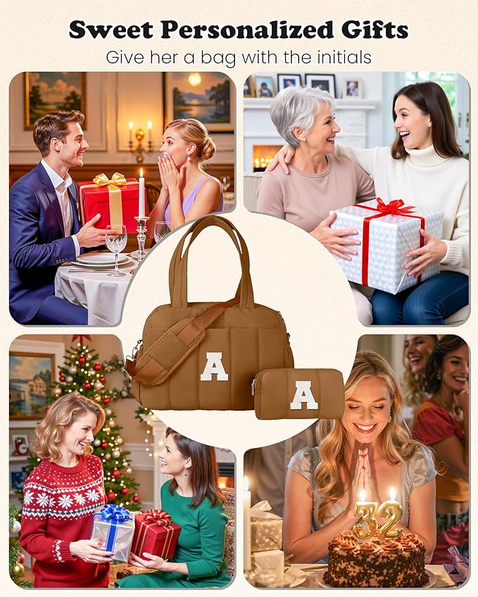 Girls Trendy Stuff-Duffle Bag with Letter, Carry On Bags for Women，Overnight Bag with Wet Pocket，Lightweight Travel Bags Personalized Gym Tote with Makeup Pouch