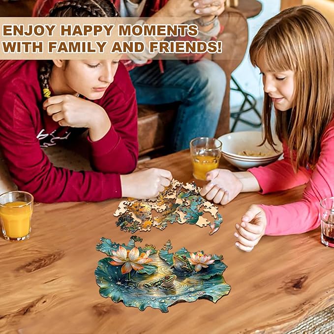 Jigfoxy Wooden Puzzles for Adults, Lotus Wood Puzzles Adult, Unique Animal Shape Wooden Jigsaw Puzzles for Adults, Birthday Gifts for Puzzle Lovers, Family, Friend (S-8.5 * 7.9in-100pcs)