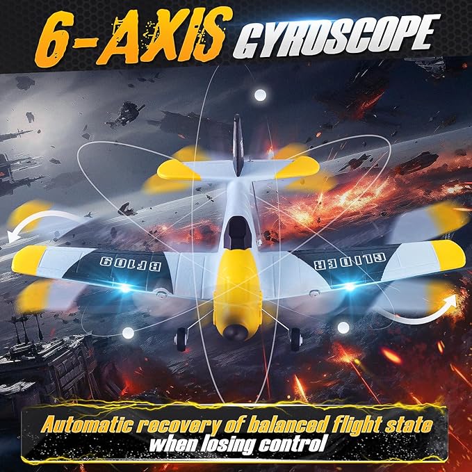 BEZGAR 3 Channel RC Plane, Drones for Kids, 6-axis Gyro Remote Control Airplane, RC Helicopter, Easy Control for Beginners Toys with Colorful LED Navigation Lights