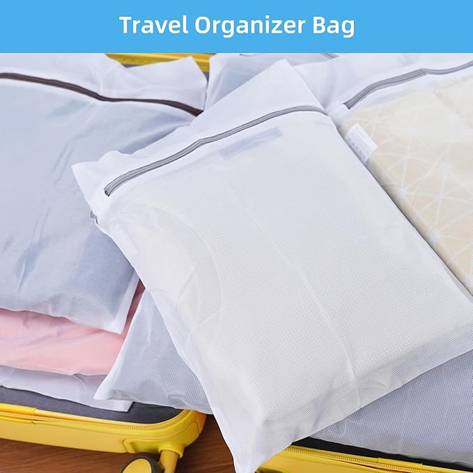 GOGOODA 3 Pack Medium Mesh Wash Bags for Delicates 12 x 16 inches Travel Laundry Bag for Travel, Laundry, Hosiery, Blouse
